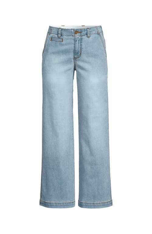 LANDS' END LANDS' END MID RISE DENIM WIDE LEG ANKLE JEANS 