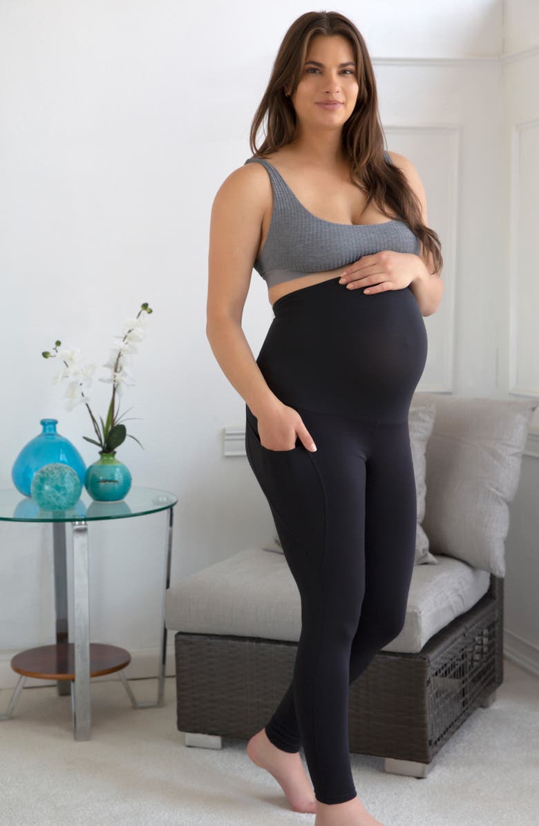 Felina Stretch Modal Maternity Leggings, Alternate, color,