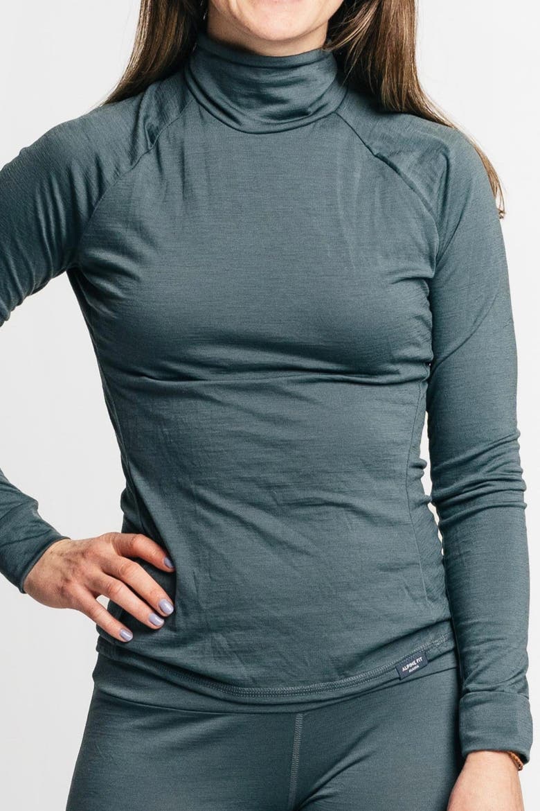 Merino Wool Isostatic T-Neck Top, Main, color, Slate