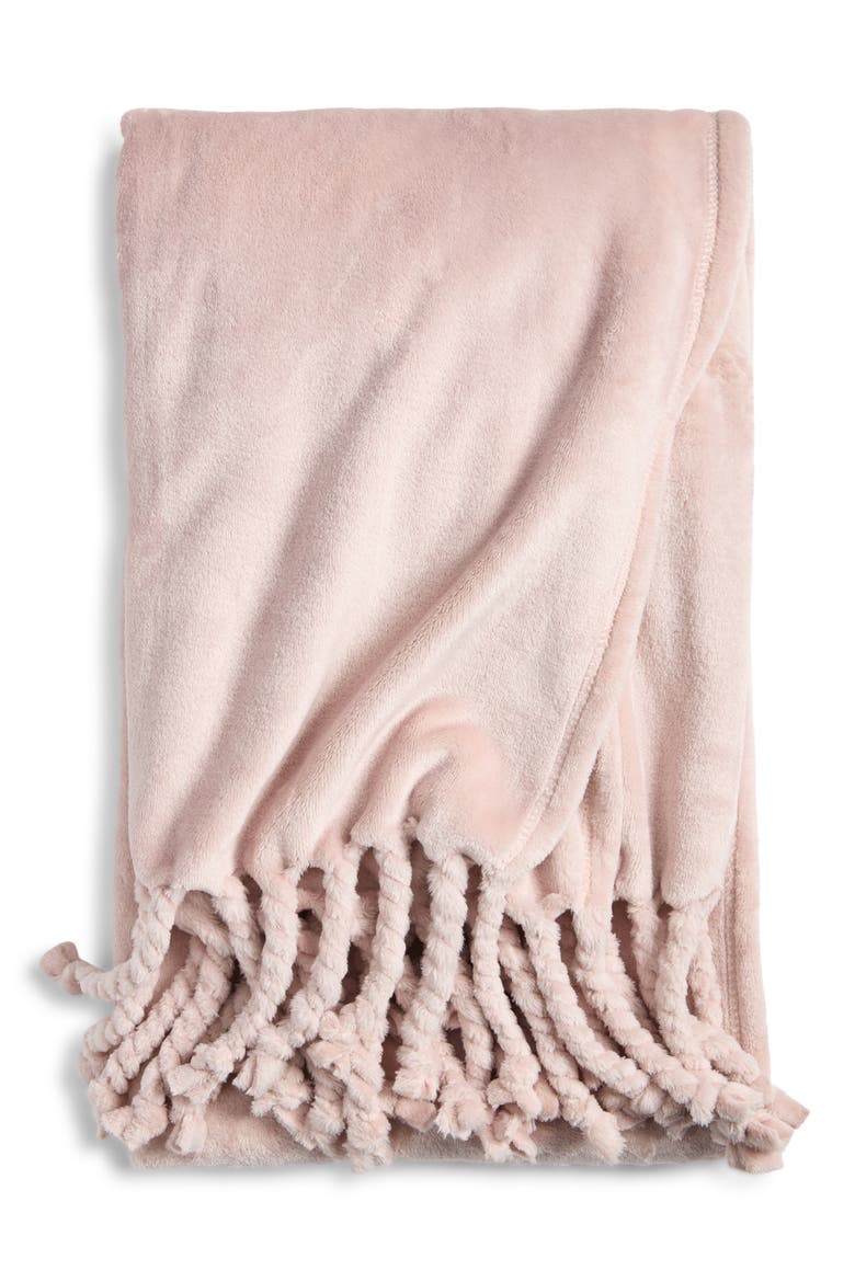 Bliss Throw Blanket, Main, color, PINK ADOBE