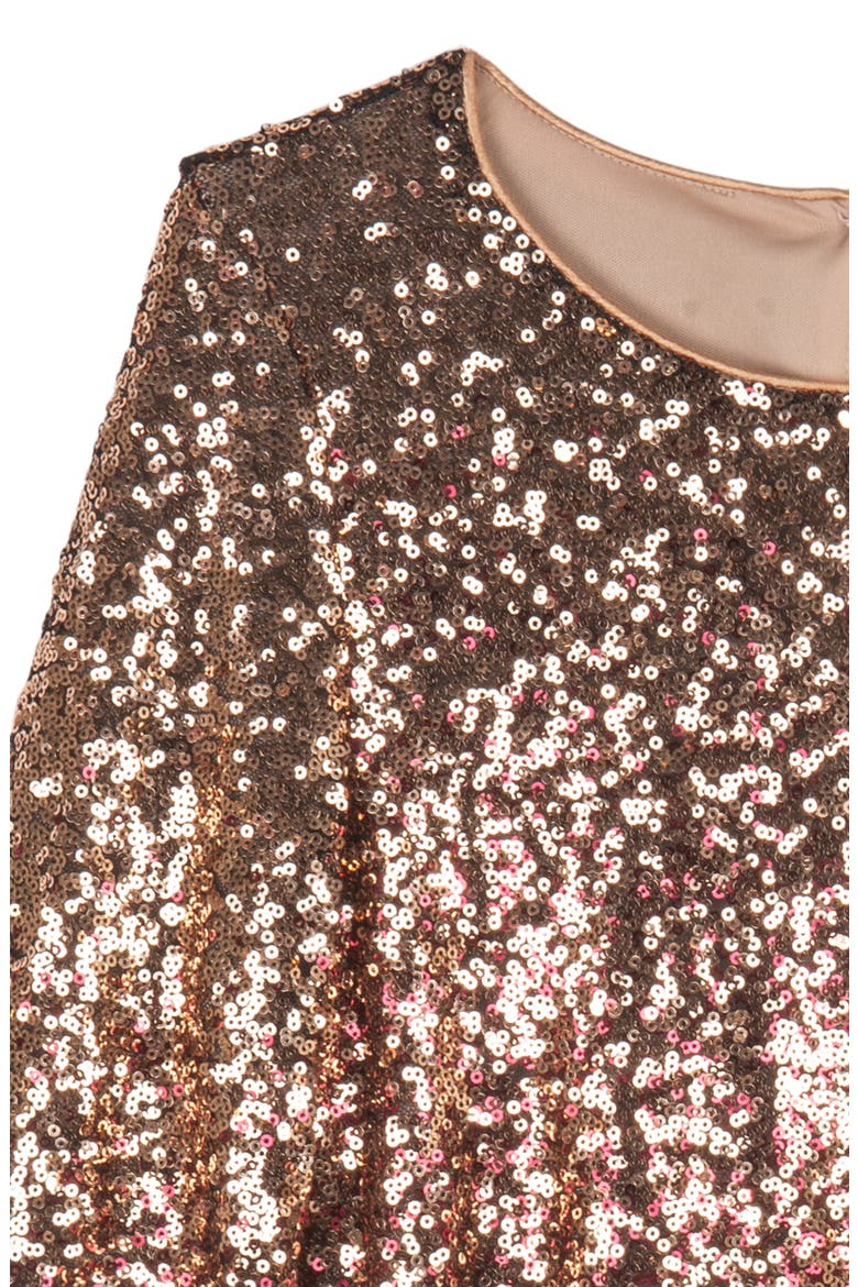 Kids' Sequin Long Sleeved Dress, Alternate, color, BURGUNDY