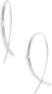 LANA 14K Gold Small Flat Upside Down Diamond Hoop Earrings