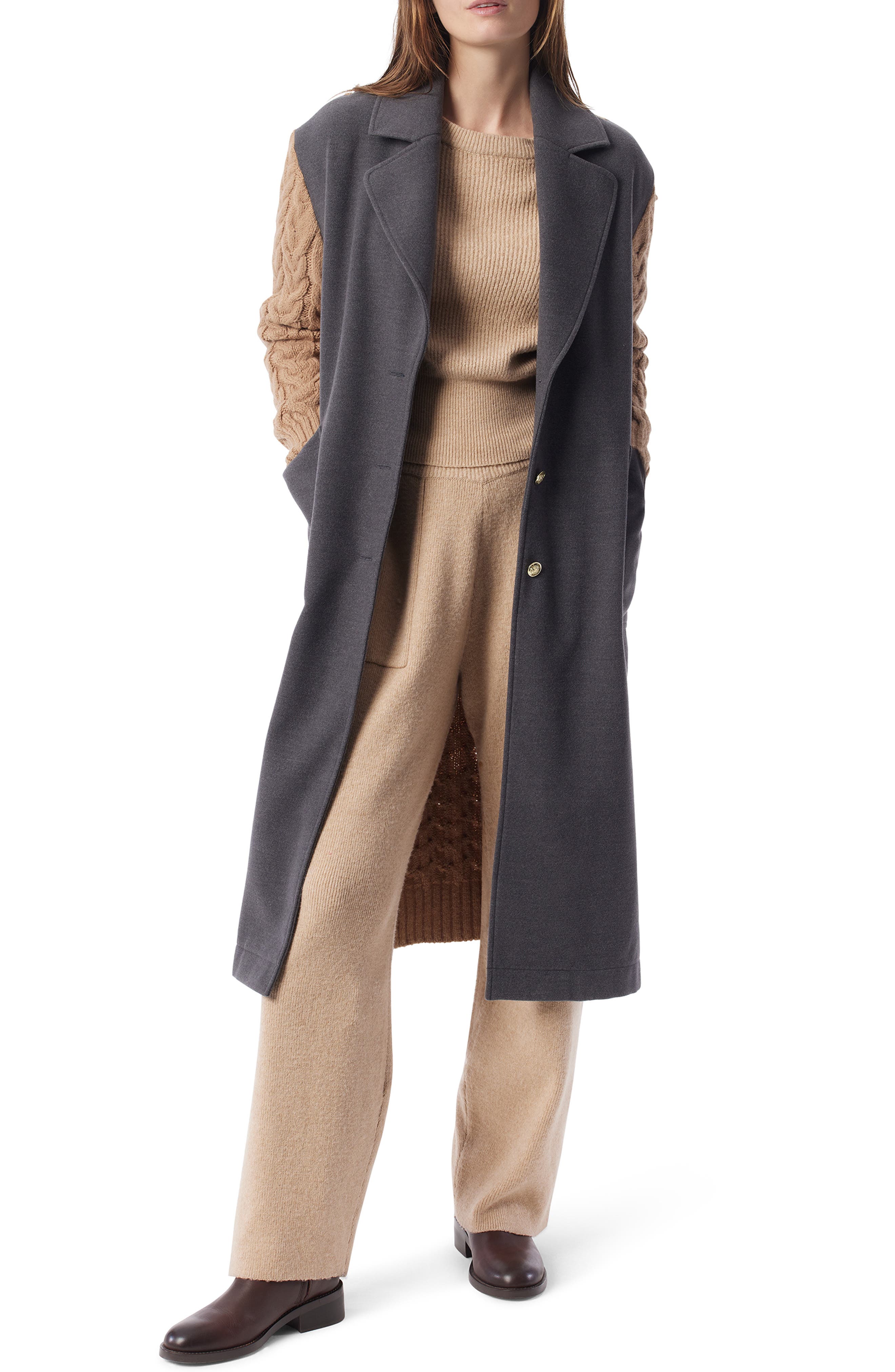 Adara Mixed Media Coat