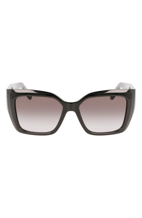 Gancini 55mm Gradient Rectangular Sunglasses