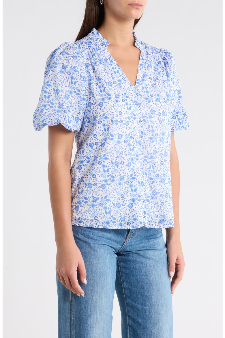Maisie Floral Print Top, Alternate, color, WHITE-BLUE-COMBO