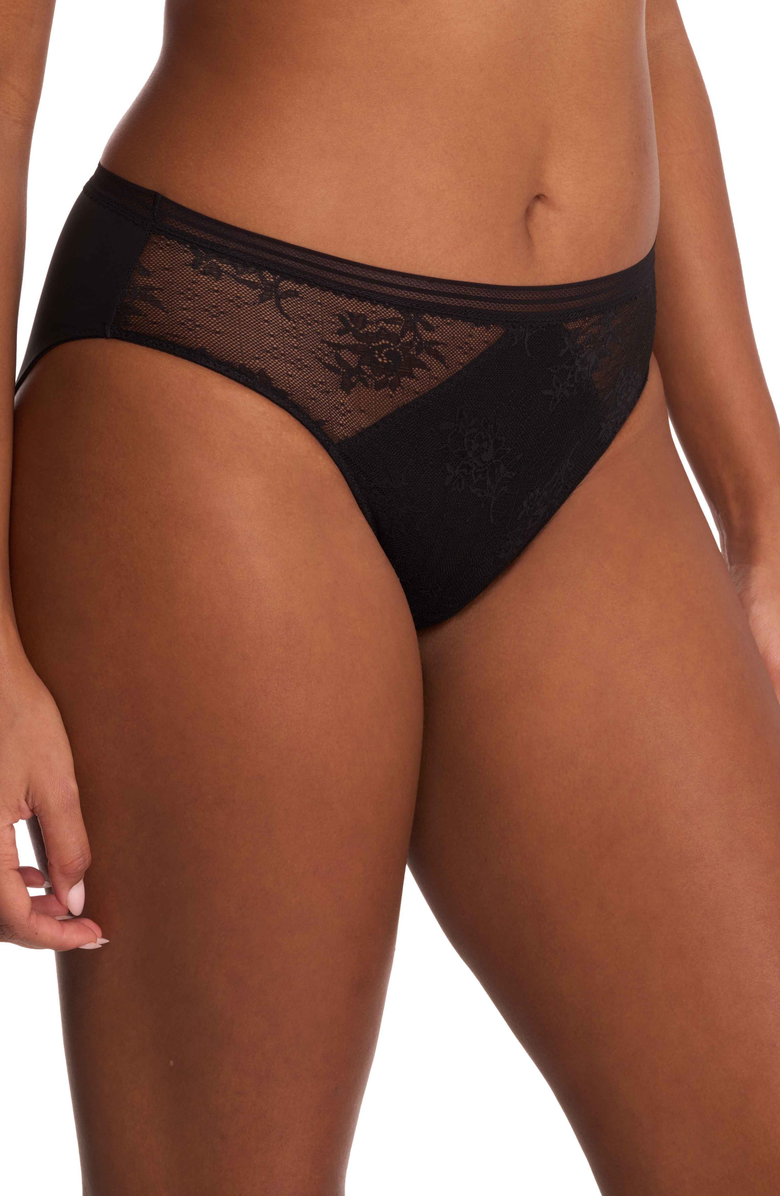 Natori Love Lace Hipster, Alternate, color, Black