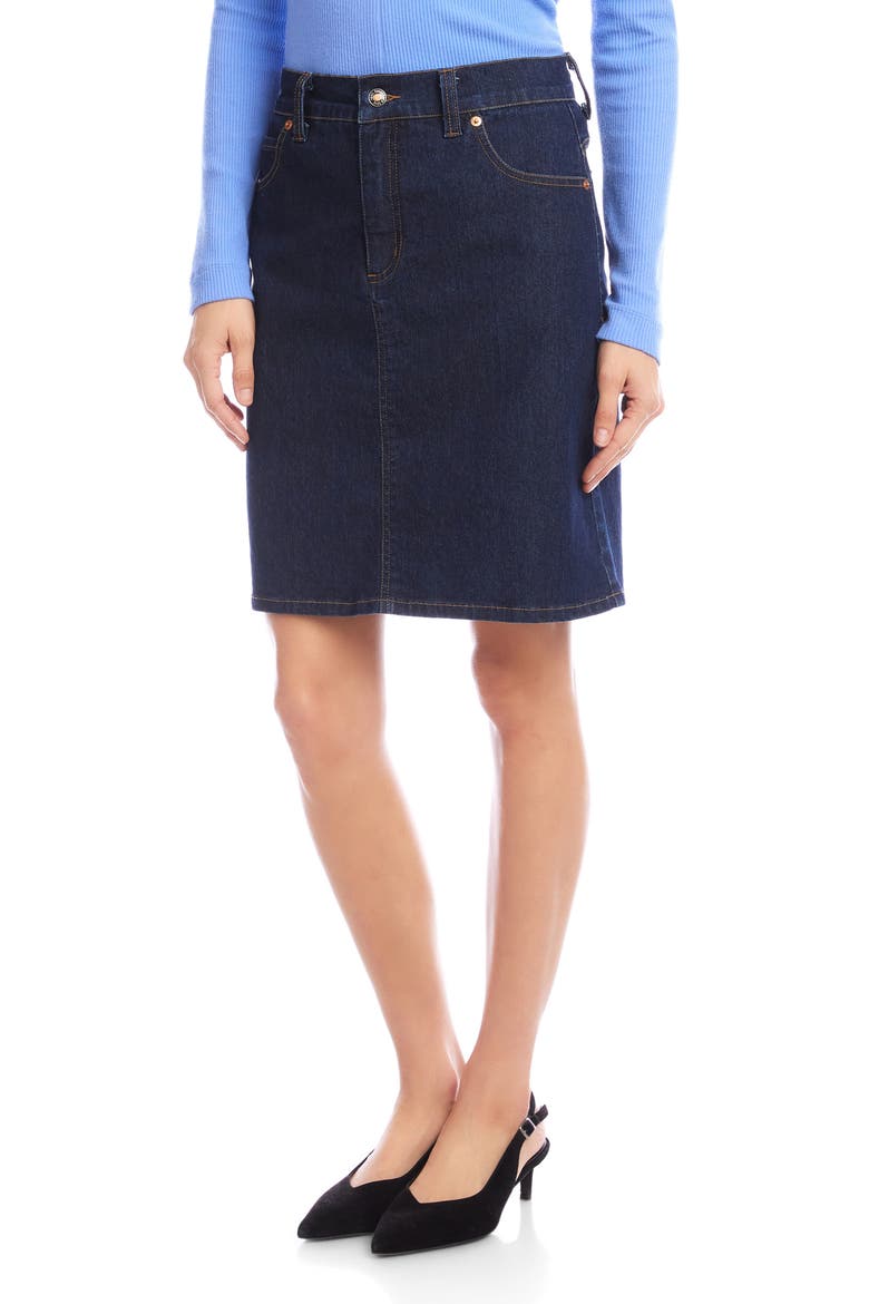 High Waist Pencil Denim Skirt, Alternate, color, INDIGO BLUE