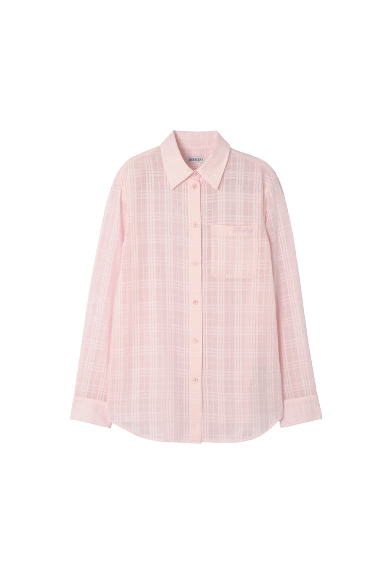 Classic Fit Check Cotton Shirt, Alternate, color, Frosty pink