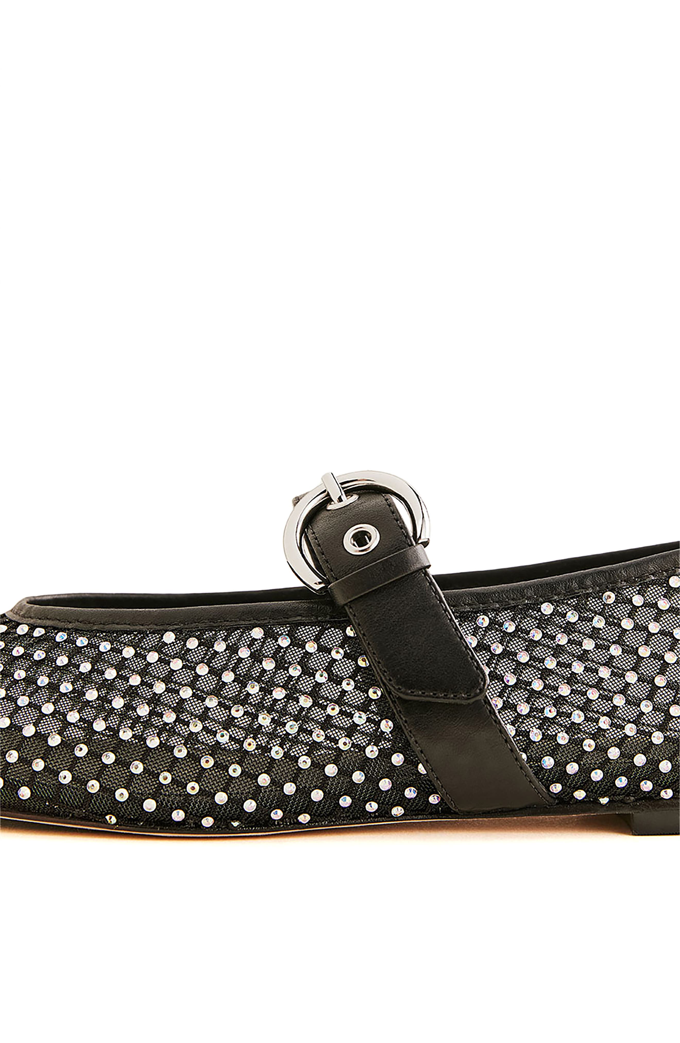 Reformation Bethany Mary Jane Ballet Flat, Alternate, color, Rhinestone Sparkle Mesh