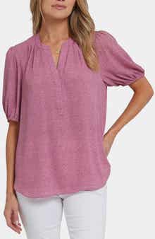 NYDJ Puff Sleeve Popover Top