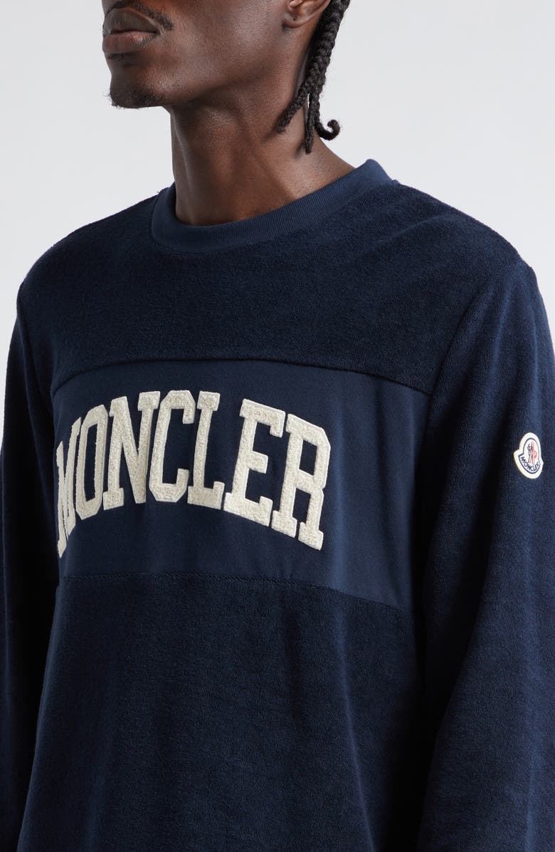 Moncler Logo Appliqué Sweatshirt, Alternate, color, 