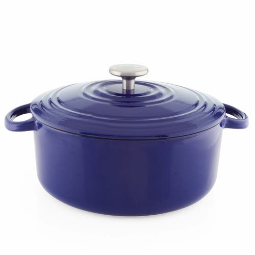 Chantal 3 Qt Round Cast Iron Dutch Oven In Blue
