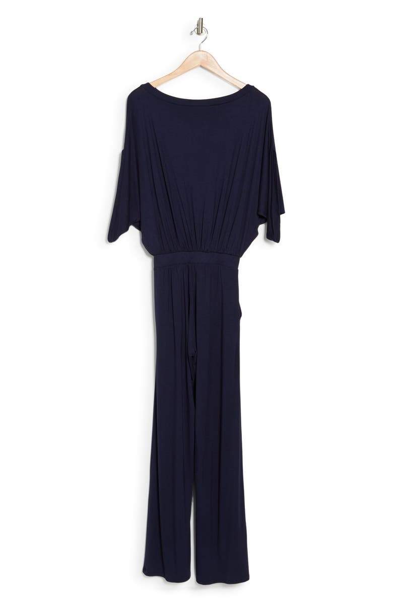 GO COUTURE Raglan Sleeve Wide Leg Jumpsuit, Alternate, color, Navy