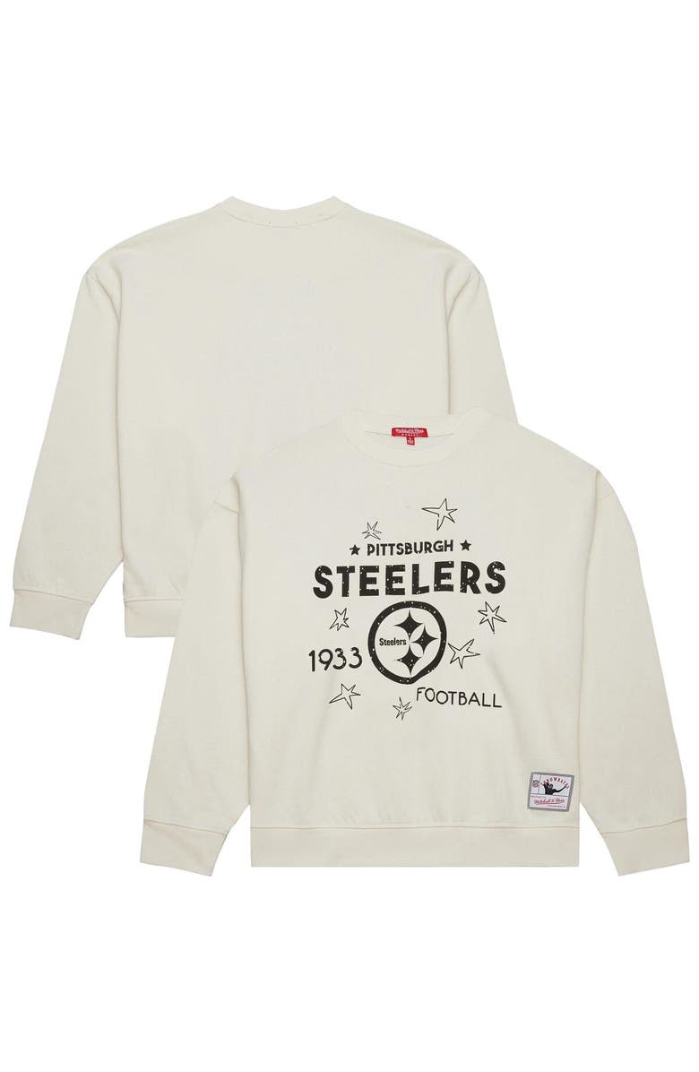 Mitchell & Ness Women's Mitchell & Ness Cream Pittsburgh Steelers Plus Size Shooting Star Sweatshirt, Main, color, Cream