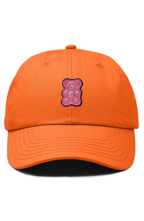 Dalix Pink Gummy Embroidered Casual Cap In Orange