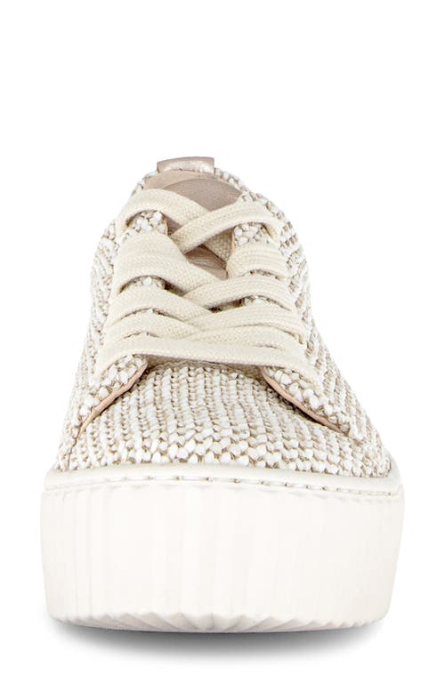 Gabor Woven Platform Sneaker In White