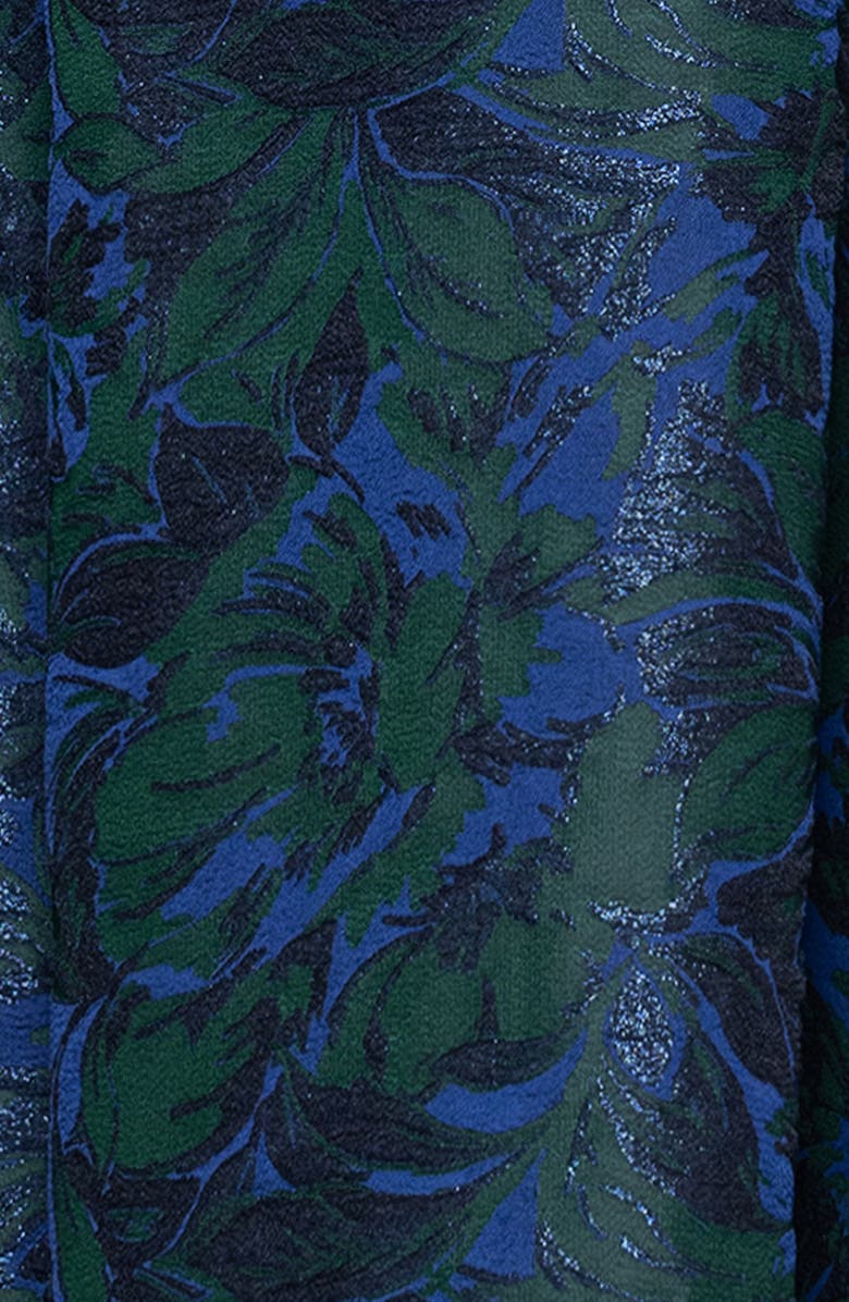 Xscape Evenings Off the Shoulder Brocade Ballgown, Alternate, color, Navy / Green