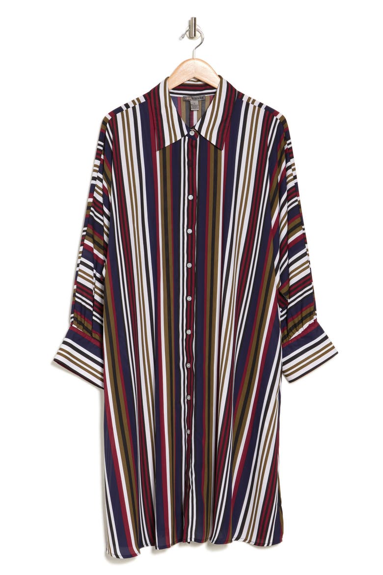 Brooklyn III Long Sleeve Shirtdress, Alternate, color, VERTICAL STRIPE