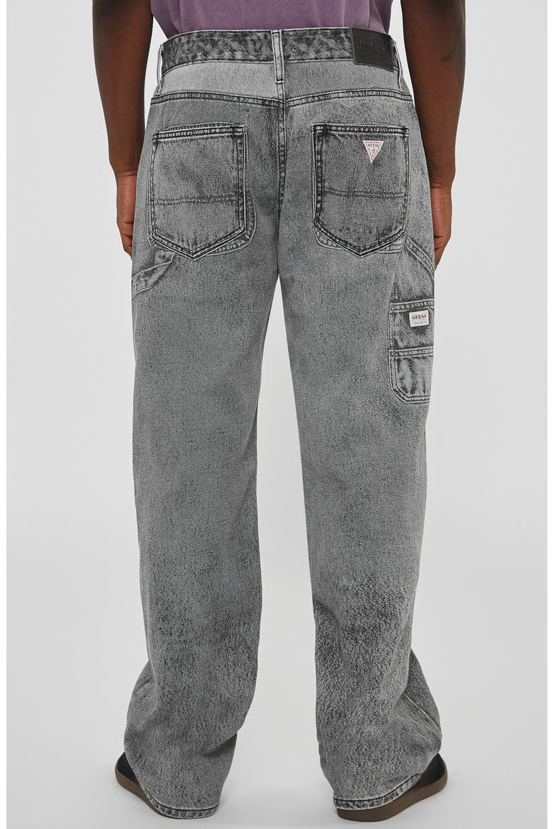 Photorealistic Baggy Faux Denim Pants, Alternate, color, BLACK