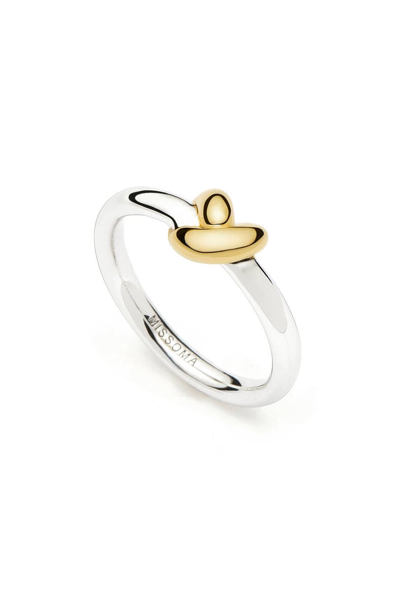 x Lucy Williams Knot Stacking Ring, Main, color, GOLD VERMIL/STERLING SILVER
