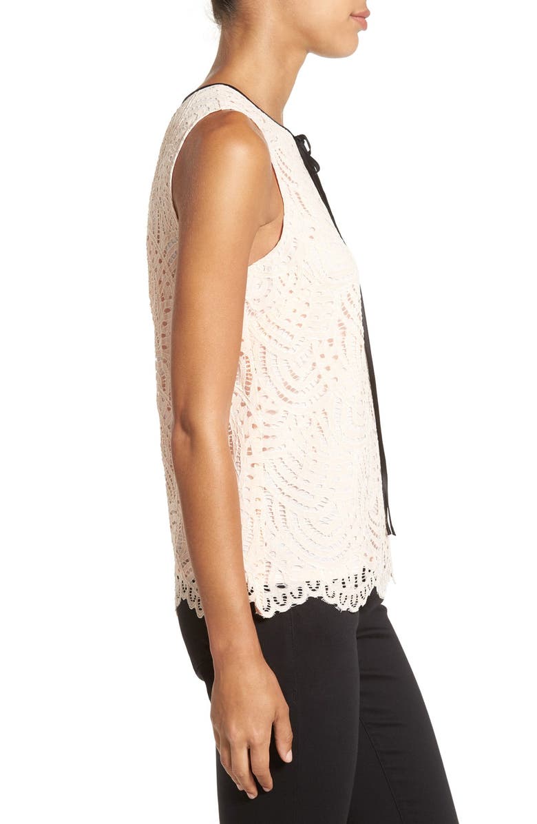Halogen<sup>®</sup> Tie Neck Lace Top, Alternate, color,