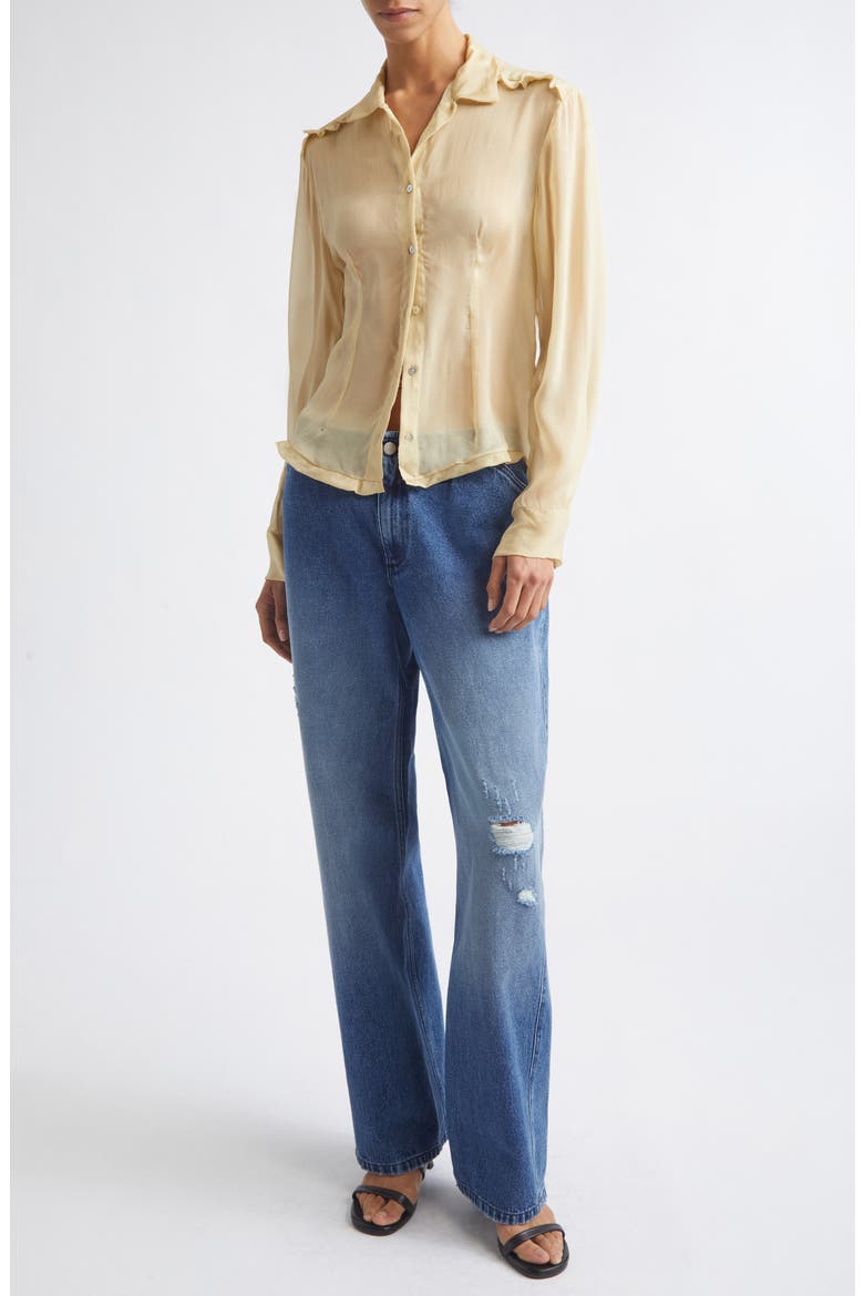 Lonati Ripped Cotton Straight Leg Jeans, Alternate, color, DENIM
