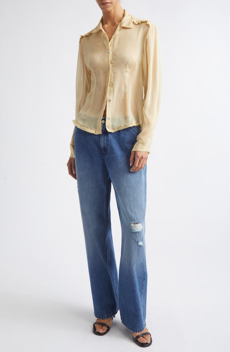 Paloma Wool Lonati Ripped Cotton Straight Leg Jeans, Alternate, color, Denim