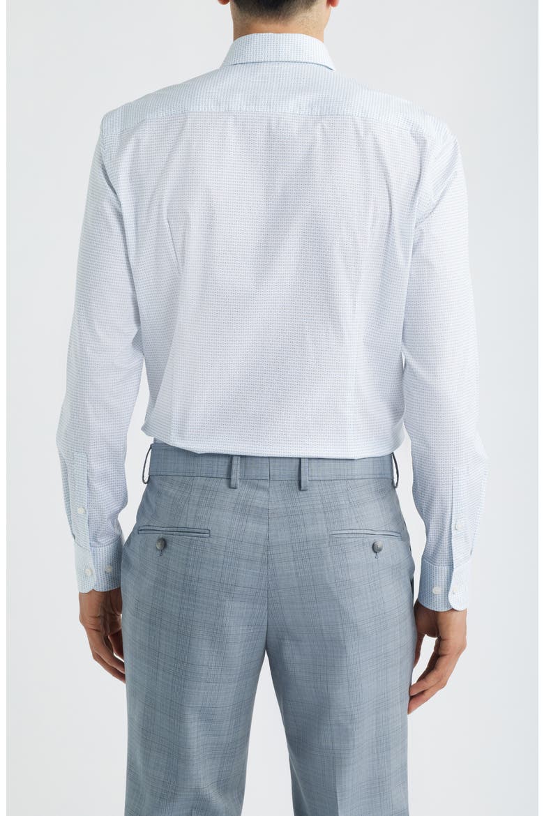 Hank Kent Slim Fit Stretch Cotton Dress Shirt, Alternate, color, WHITE W/ LIGHT BLUE