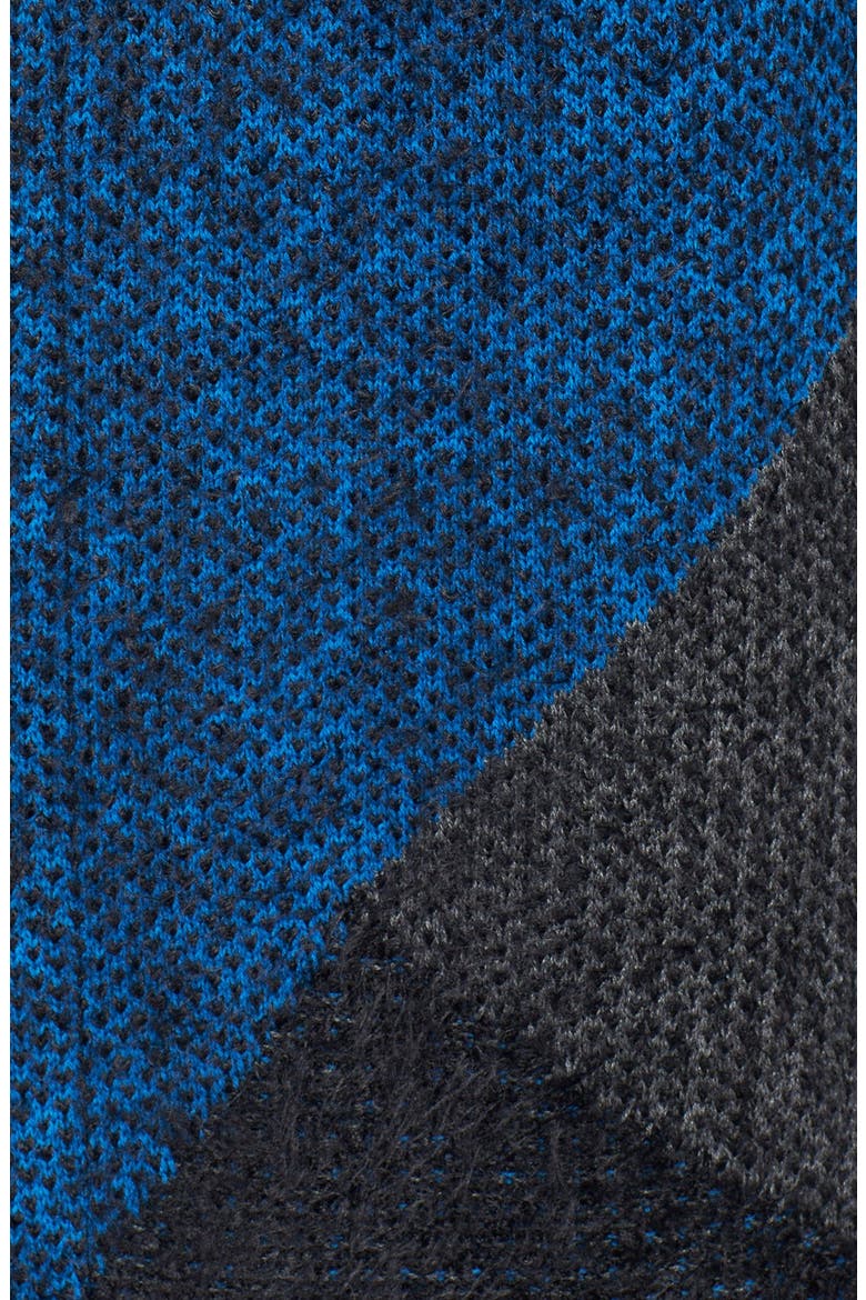 Fringe Trim Plaid Knit Topper, Alternate, color, TAHOE BLUE MULTI