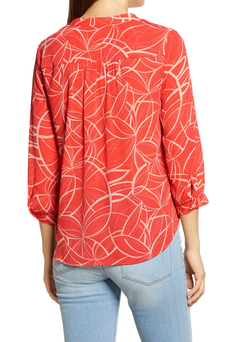 Swirl Movement Blouse, Alternate, color, CORAL BLAZE