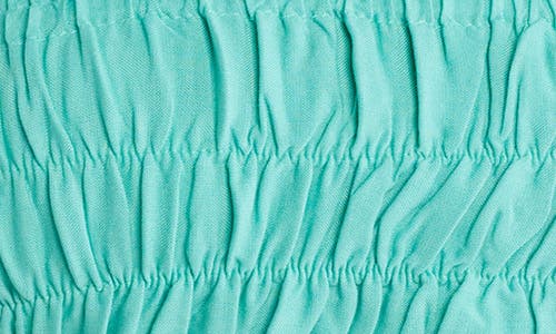 Elan Tie Strap Smocked Crop Top In Aqua