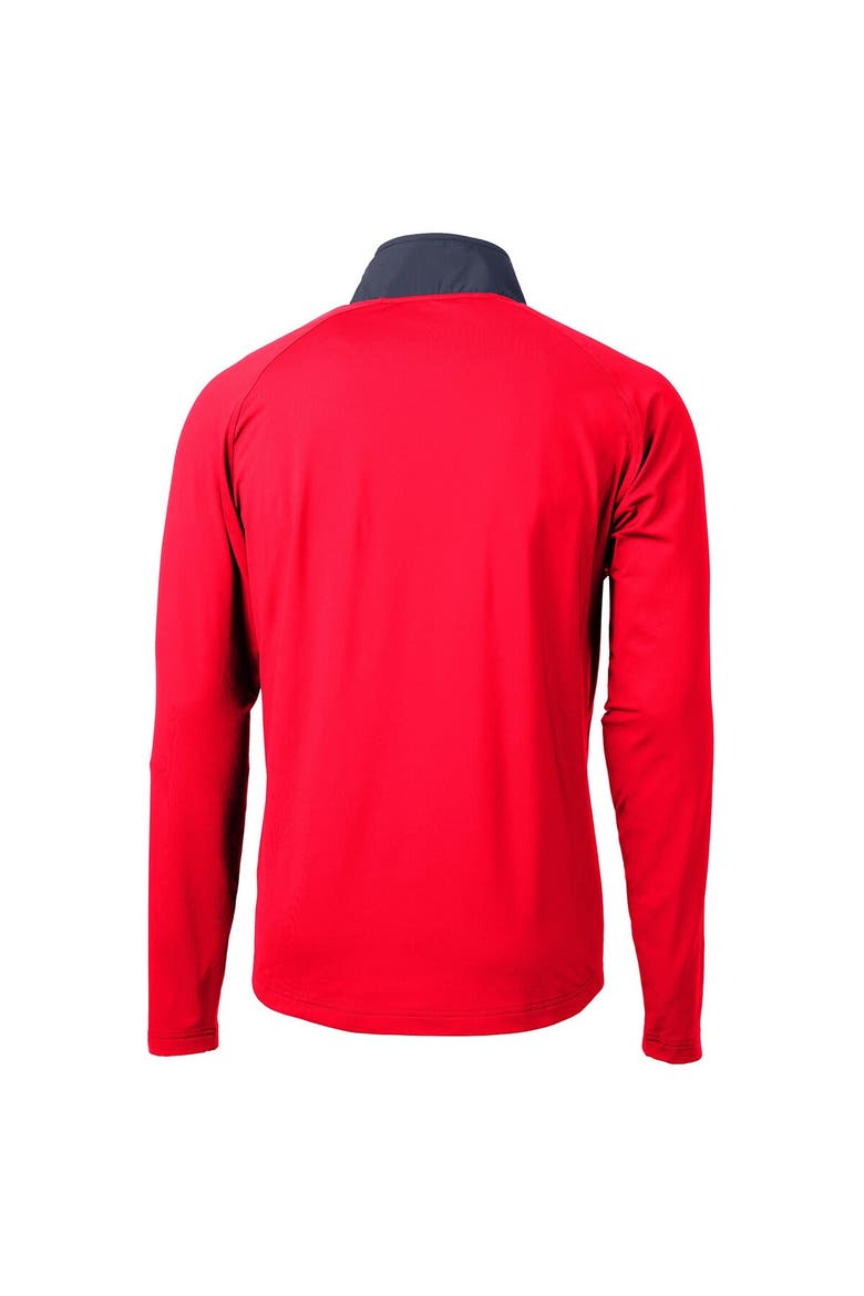 Men's Cutter & Buck Red New Orleans Saints Adapt Eco Knit Hybrid Recycled Quarter-Zip Pullover Top, Alternate, color, Red
