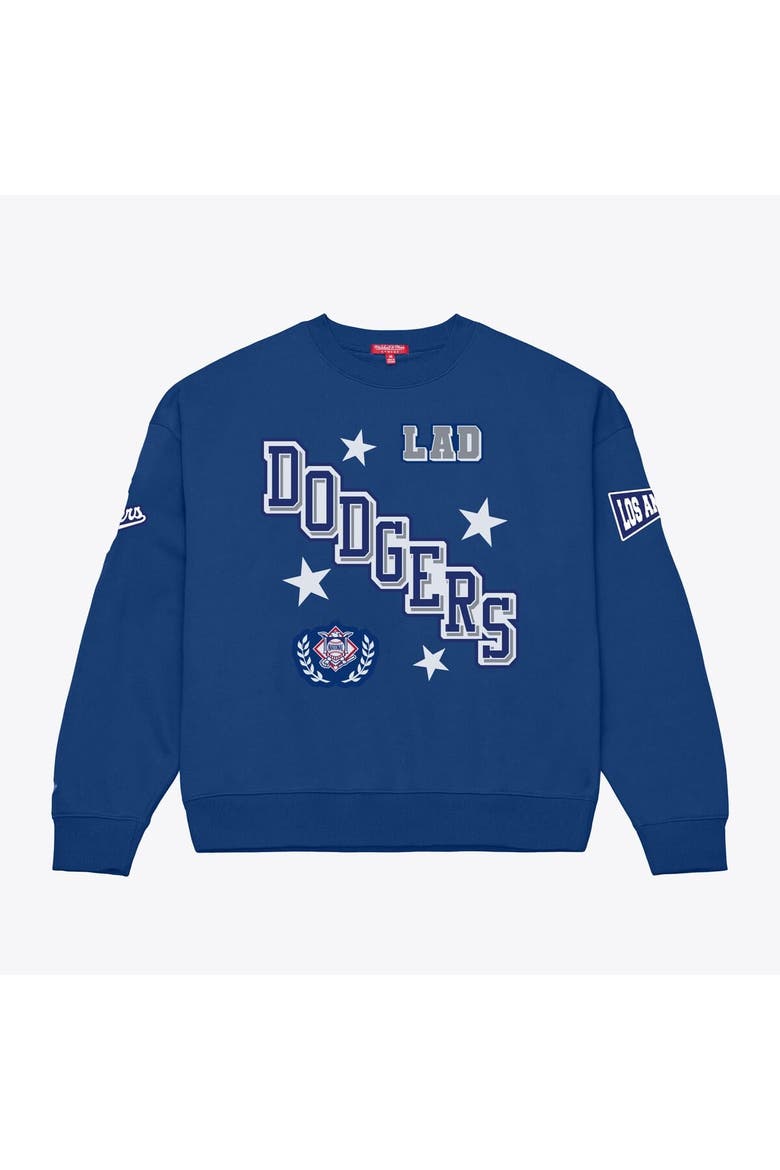 Women's Mitchell & Ness  Royal Los Angeles Dodgers Pep Rally Sweatshirt, Main, color, Royal
