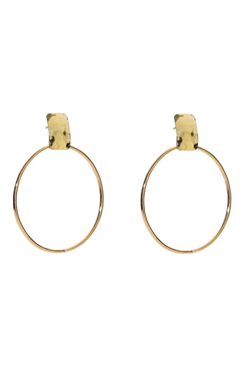 Hammered Frontal Hoop Earrings, Main, color, GOLD