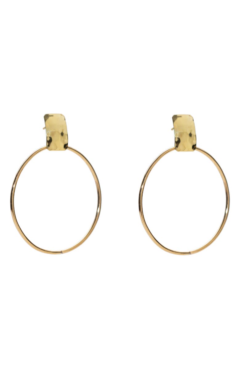 ARGENTO VIVO Hammered Frontal Hoop Earrings, Main, color, Gold