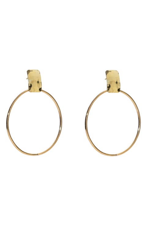 Hammered Frontal Hoop Earrings