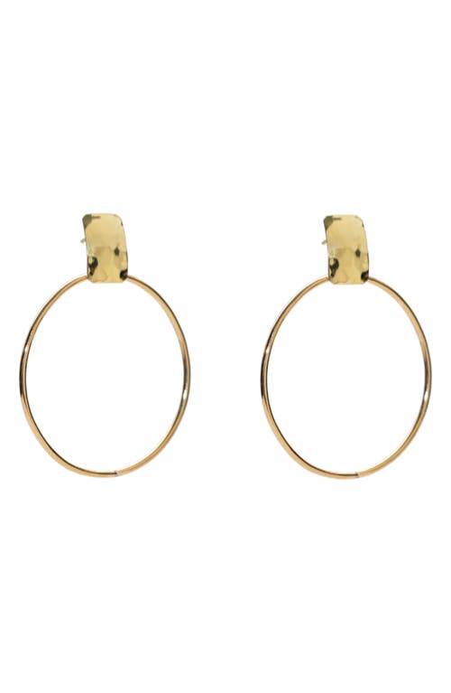ARGENTO VIVO Hammered Frontal Hoop Earrings in Gold  product