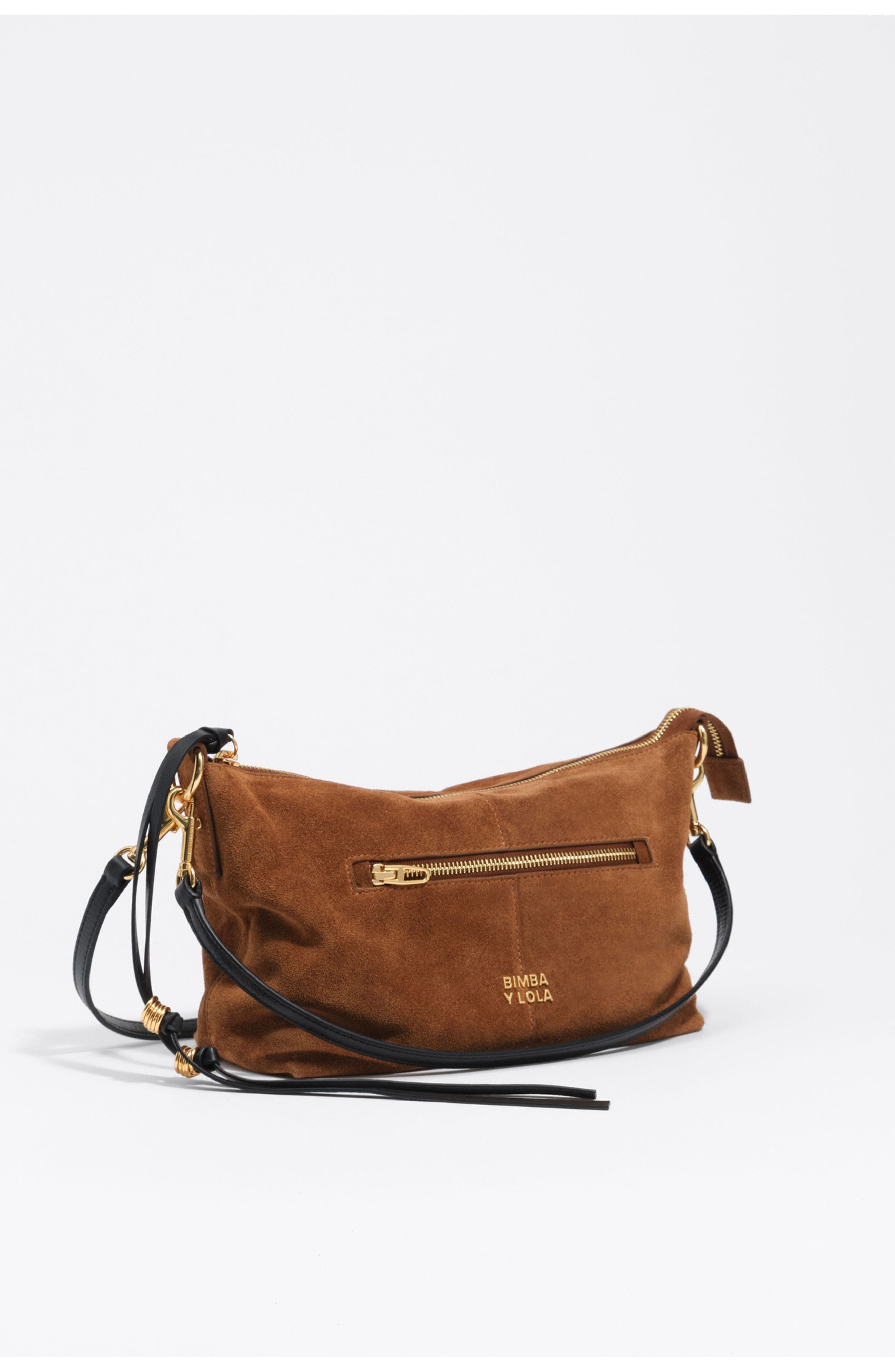 Medium Suede Madrid Crossbody Bag, Main, color, TOBACCO