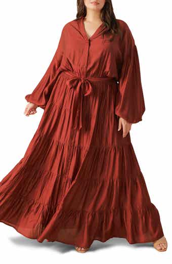 FLYING TOMATO Long Sleeve Maxi Dress