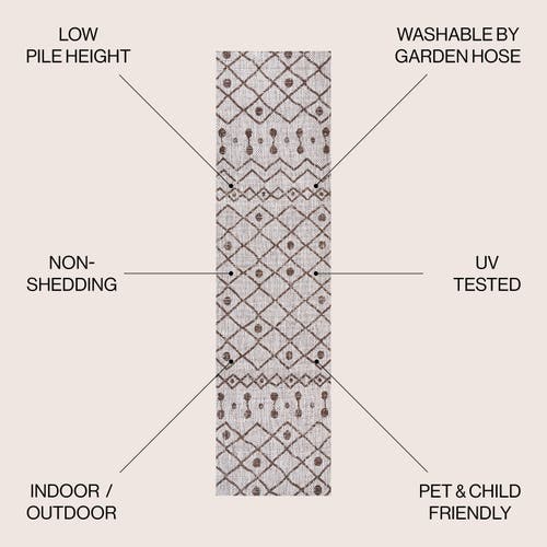 Shop Jonathan Y Nokat  Bohemian Indoor/outdoor Area Rug In Beige/brown