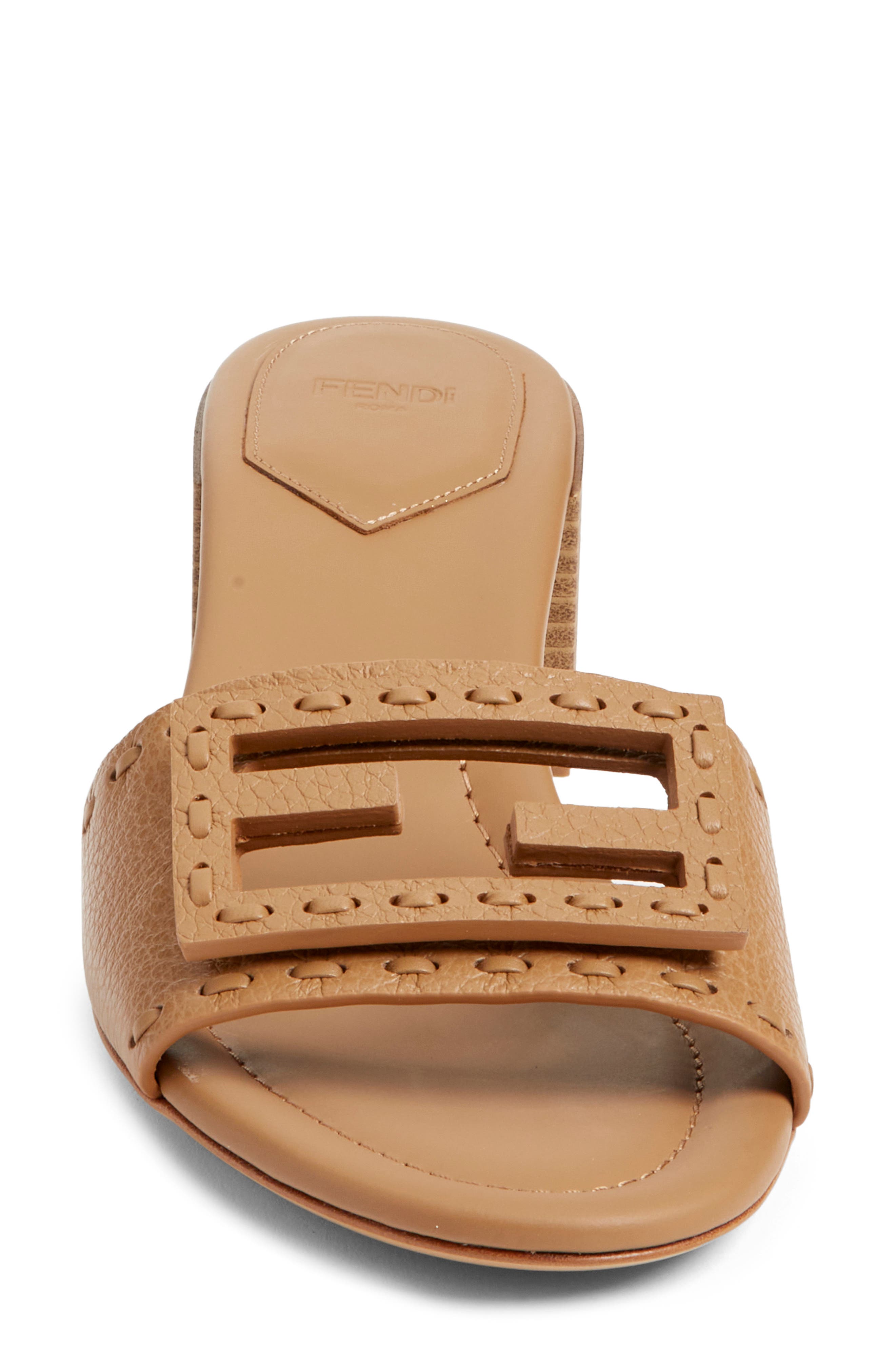 Fendi Baguette Slide Sandal, Alternate, color, F1wyd Cammello Bag