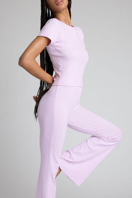 Negative Underwear Pointelle Flare Pant In Lilac