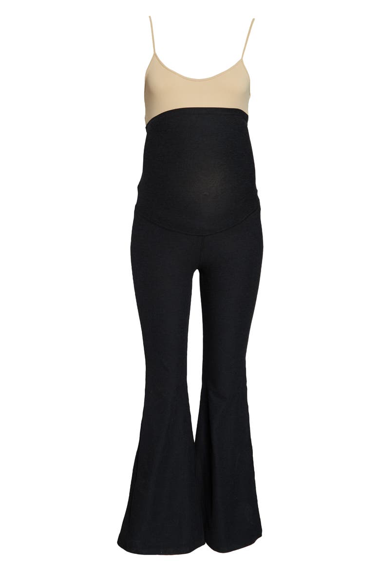 High Waist Flare Maternity Pants, Alternate, color, DARKEST NIGHT