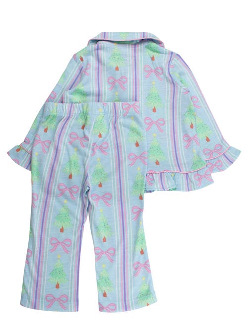 Rufflebutts Holiday Ruffle Flare Pajama Set In Green