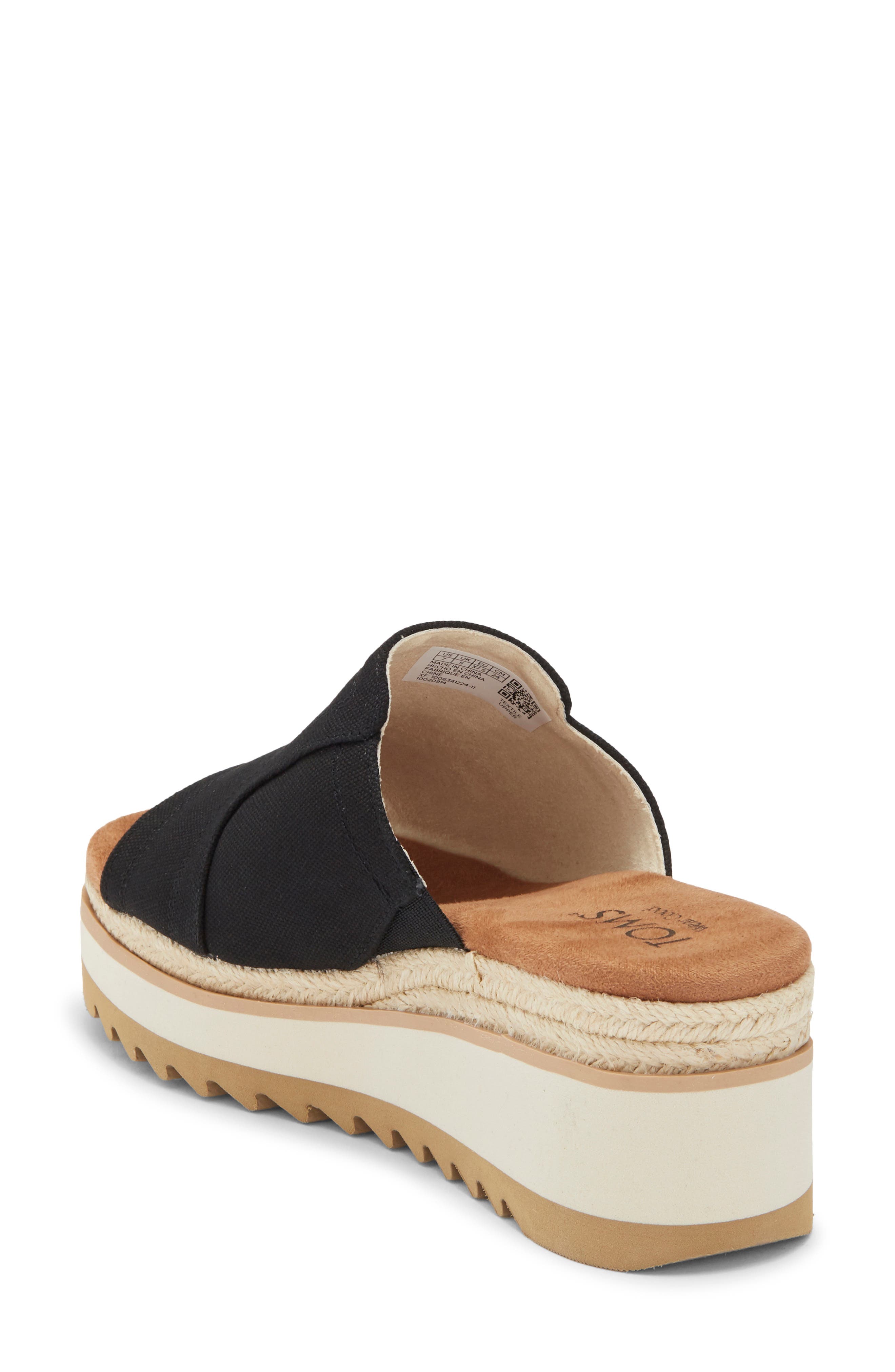 TOMS Adria Platform Wedge Sandal, Alternate, color, Black