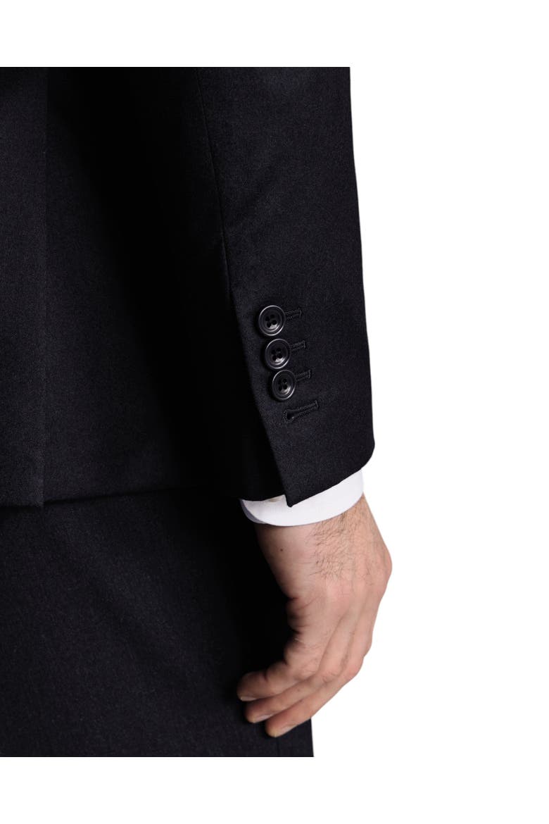 Slim Fit Italian Flannel Suit Jacket, Alternate, color, Navy