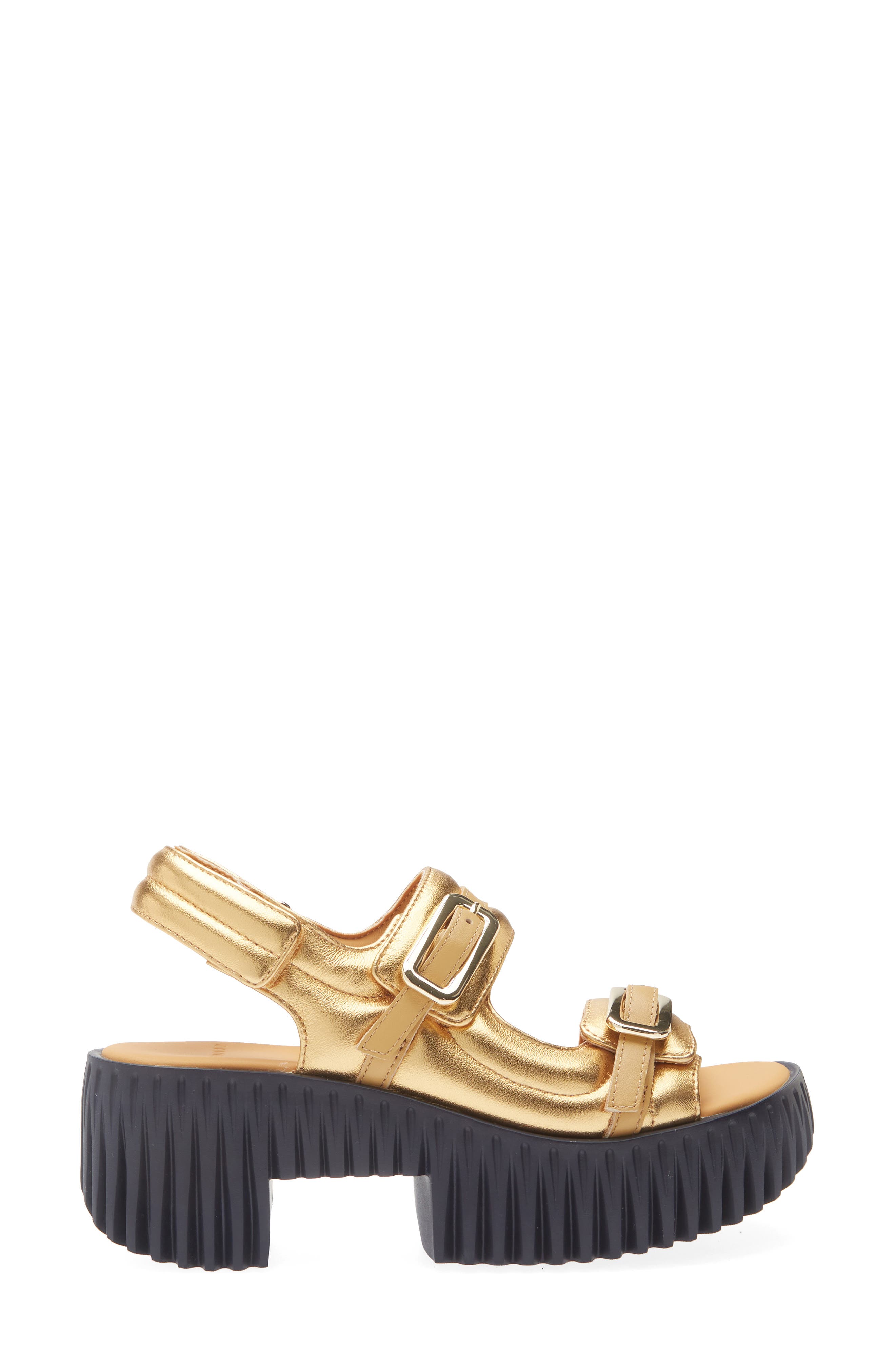 Plia Kiko Platform Slingback Sandal, Alternate, color, GOLD