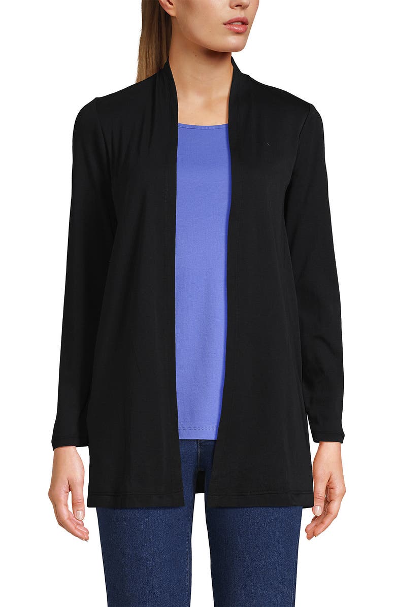 Lands' End School Uniform  Long Sleeve Supima Micro Modal Open Cardigan Tunic, Main, color, 