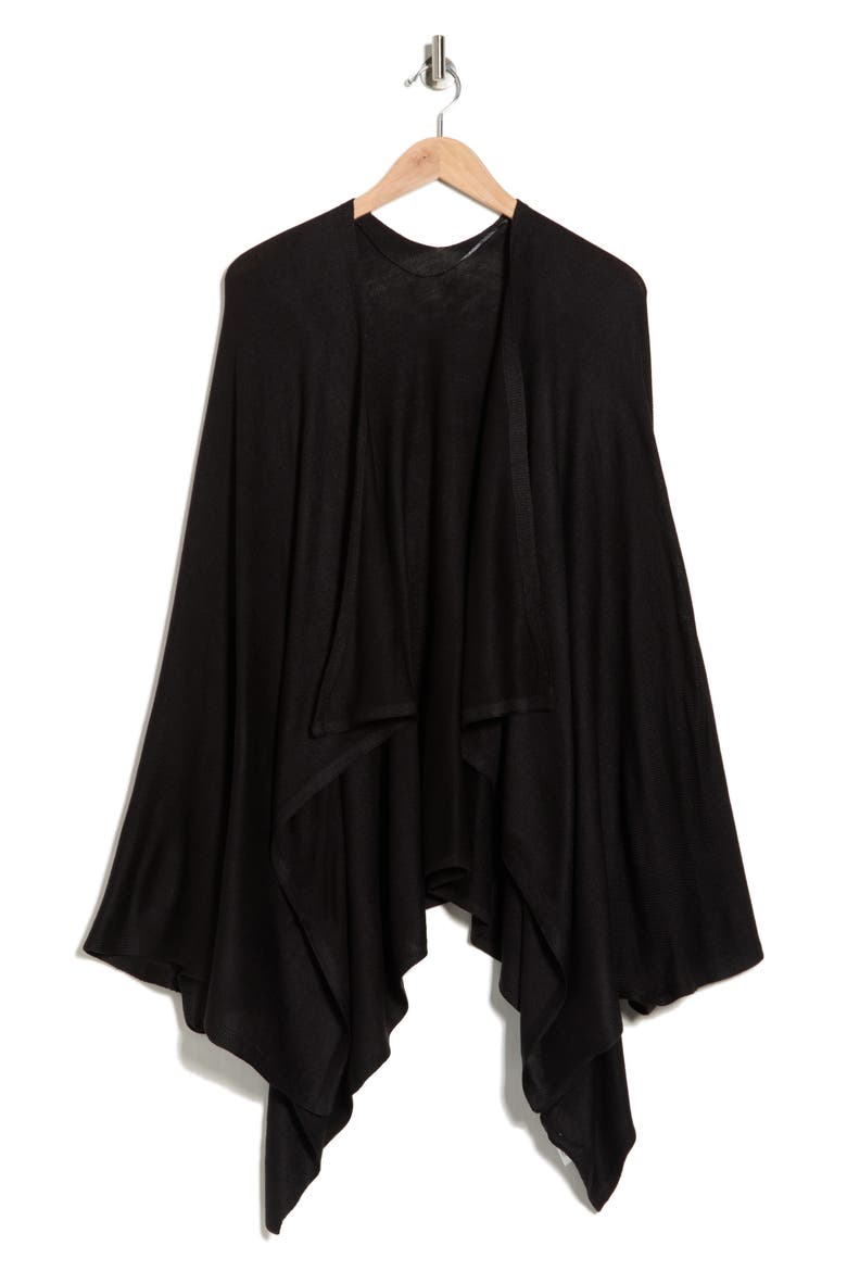 Easy Lightweight Ruana, Alternate, color, BLACK