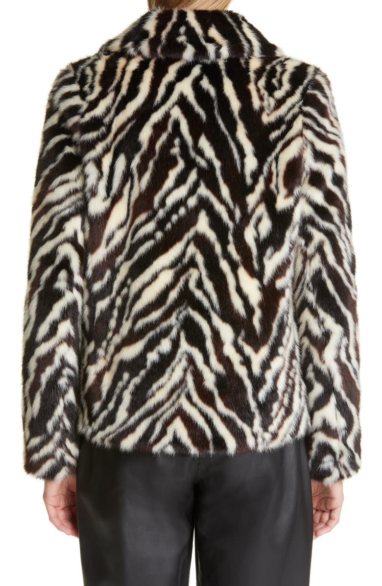 Stand Studio Melody Zebra Print Faux Fur Blazer, Alternate, color, 